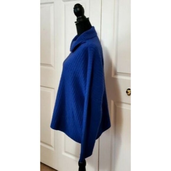 Eileen Fisher Blue Pullover knit Sweater 50% Yak/50% Wool Size Large - Picture 2 of 6